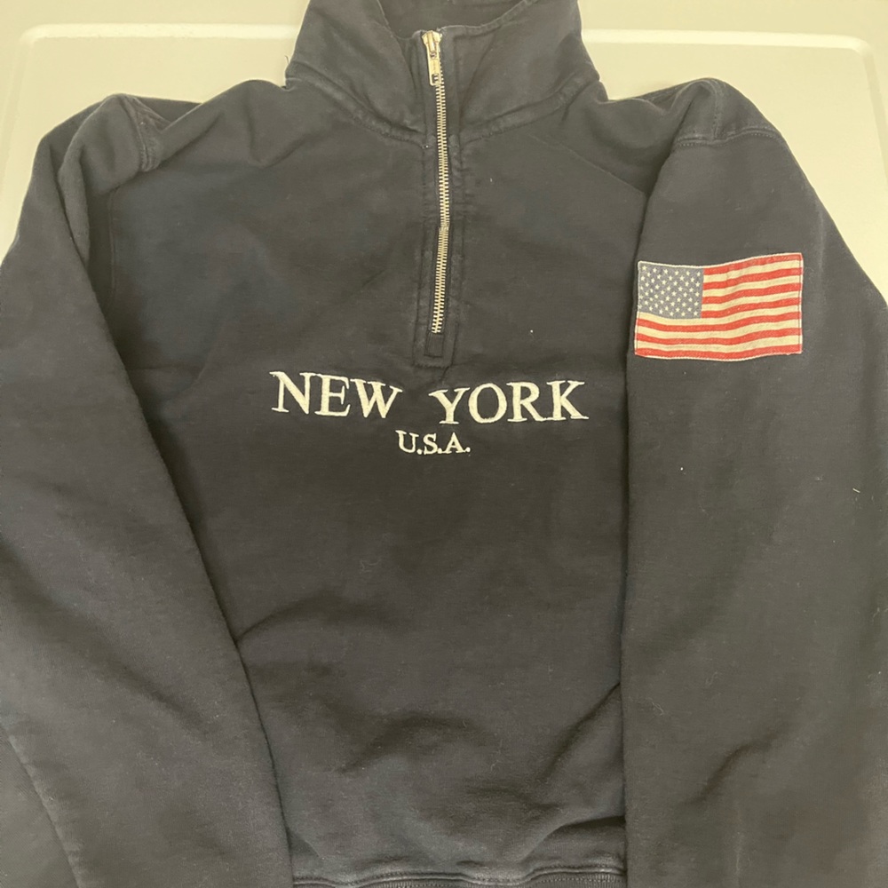 Brandy Melville cotton half zip sweatshirt
